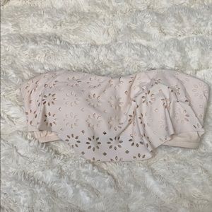 Nude bandeau bikini top